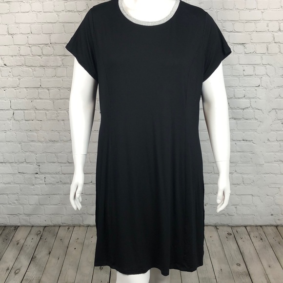 MICHAEL Michael Kors Dresses & Skirts - Michael Kors Black Short Sleeve Tee Shirt Dress 3X